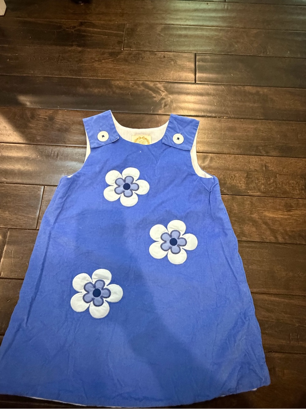 The Beaufort Bonnet Company Royal Blue Flower Appliqué Sundress
